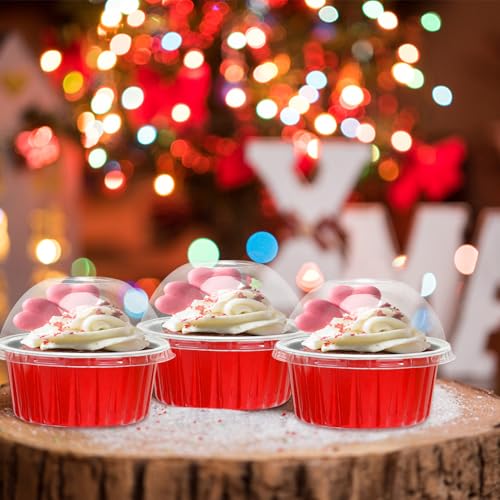 5oz Cupcake Tins with Dome Lids 100 Pack (100 Count)