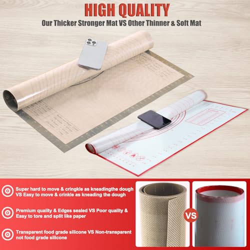 Silicone Pastry Mat 36x24 Inch Extra Large Baking Mat with Measurements