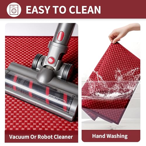 Kitchen Rugs Kitchen Mats for Floor Non Slip Washable Red 17"x30"