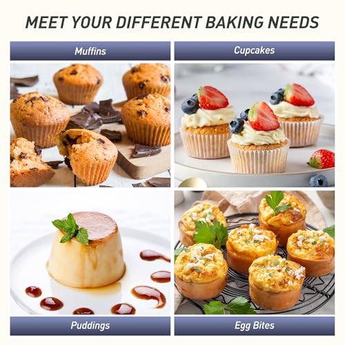 2 Pack 12 Cups Silicone Muffin Pan with Metal Reinforced Frame Regular Size Silicone Molds Cupcake Cake Baking Pans Baking Mold Best Baking Pans Tart Pan Sheet Set Reusable Cupcake Liners