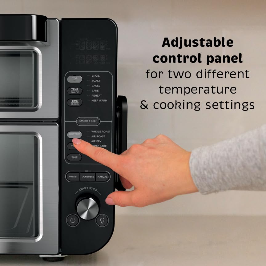 DCT451 12-in-1 Smart Double Oven with FlexDoor, Thermometer, FlavorSeal, Smart Finish, Rapid Top Convection and Air Fry Bottom , Stainless Steel
