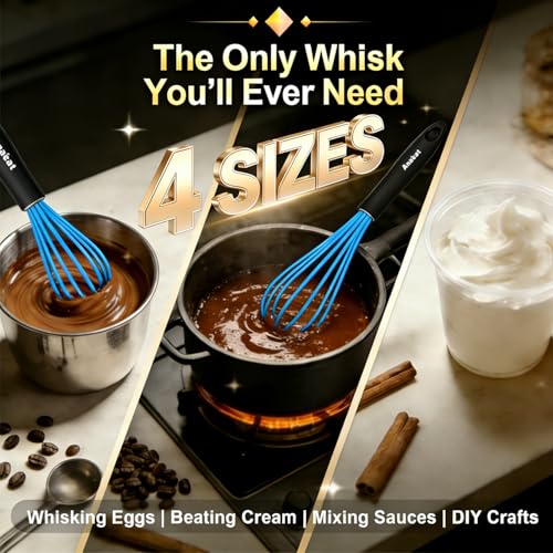 Silicone Kitchen Whisk Set of 4 (4 Count)