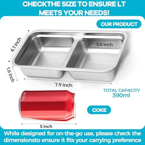 4 Pack Stainless Steel Snack Containers Reusable (4 Count)