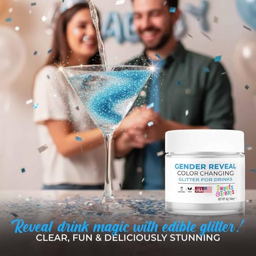 Boy Gender Reveal Decorations Edible Glitter for Drinks