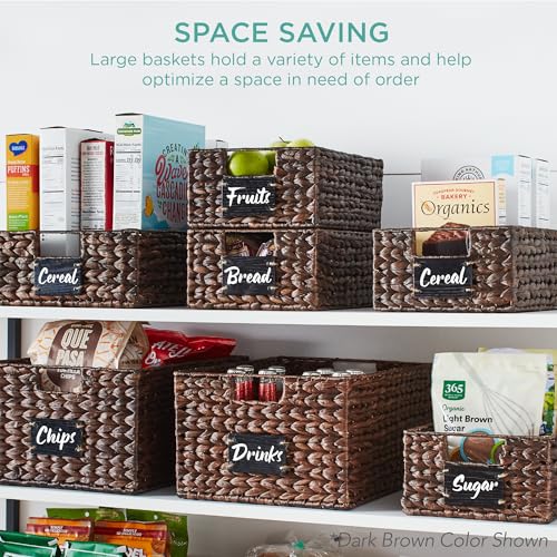 Set of 4 13x12in Water Hyacinth Pantry Baskets (4 Count)