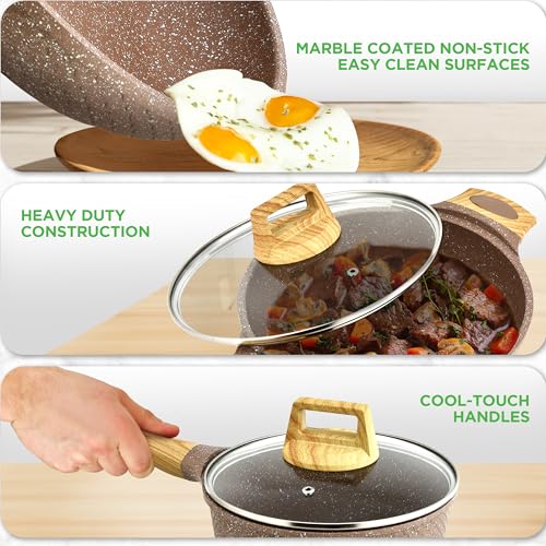 22‑Piece Non‑Stick Ceramic Pots and Pans Set