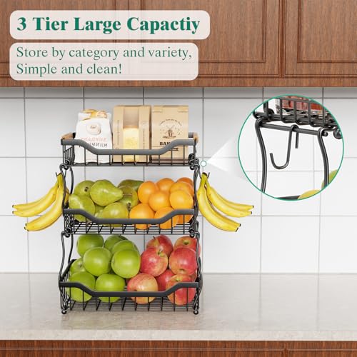 3 Tier Countertop Fruit Basket for Kitchen