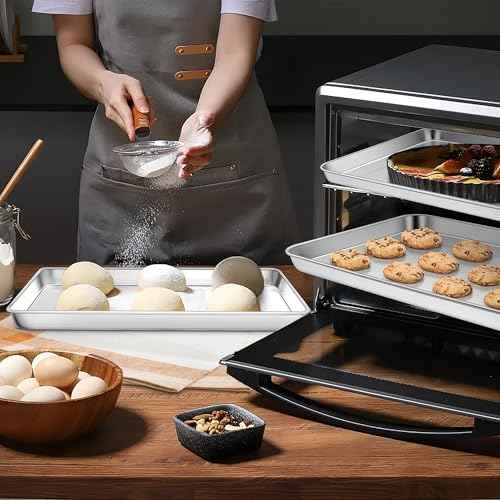 13x9 Inches Stainless Steel Quarter Sheet Pan Set of 3 (3 Count)