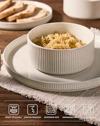 Star Stoneware Dinnerware Sets with Pasta Bowls (16 Count)