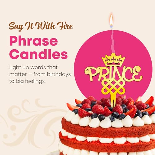 Prince Reusable Gold Romantic Cake Candle