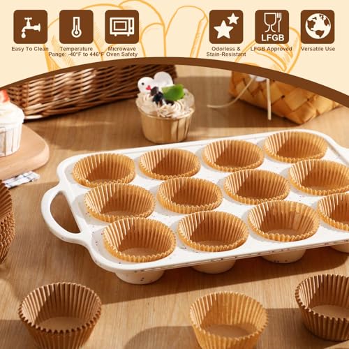 2 Silicone Muffin Pans with 200 Liners (2 Count)