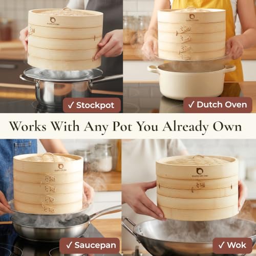 Bamboo Steamer Basket 10 Inch