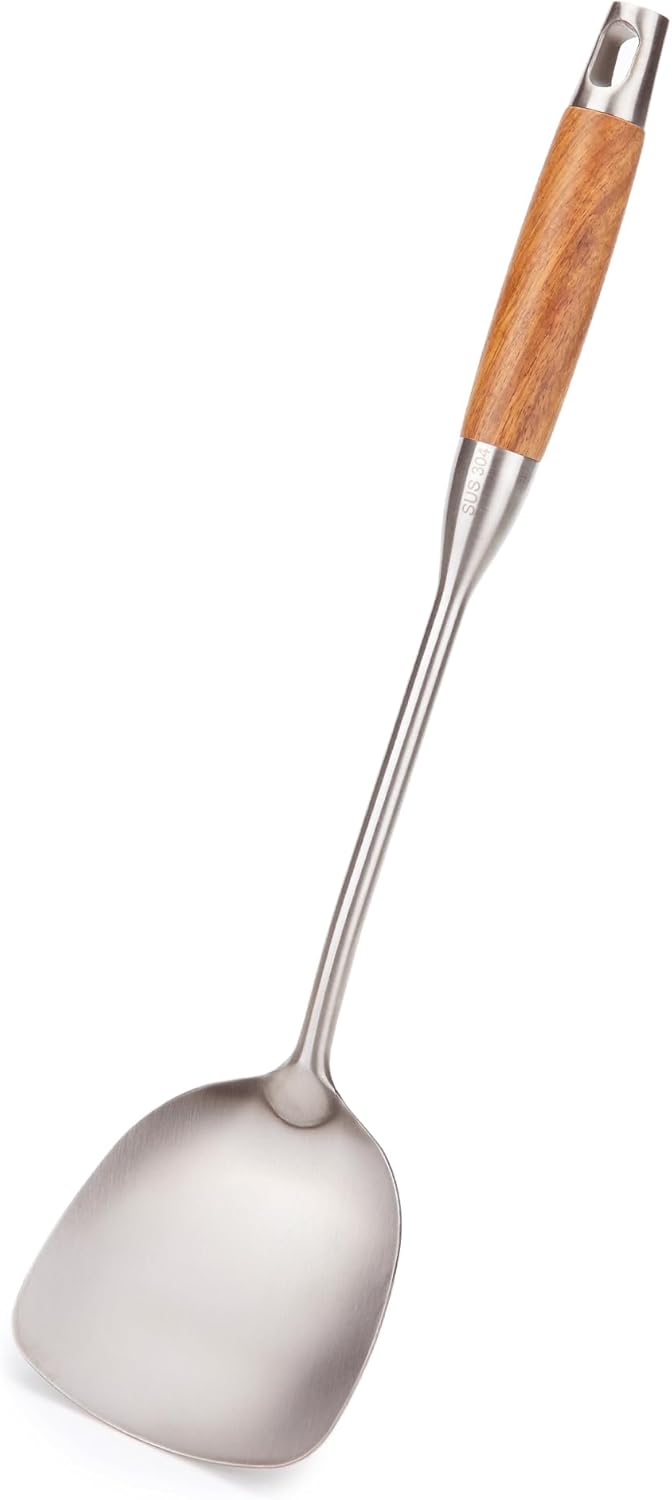 FJNATINH Metal Spatula,Wok Utensil Wok Spatulas for Kitchen Use Cooking Utensils Spatula for Cooking,Wooden Handle - Culinary Roots