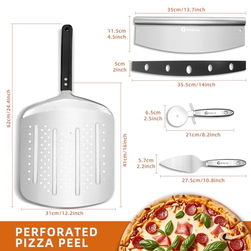 Perforated Pizza Peel Aluminum 12 Inch Non