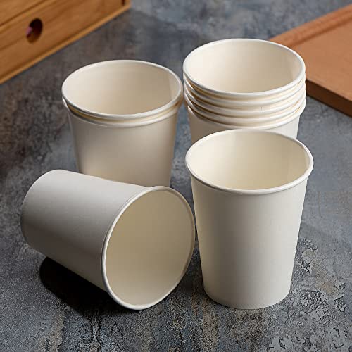 8 oz 300 Pack White Disposable Paper Coffee Cups (300 Count)
