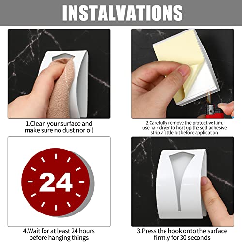 4 Pcs Self Adhesive Kitchen Towel Hook Holder