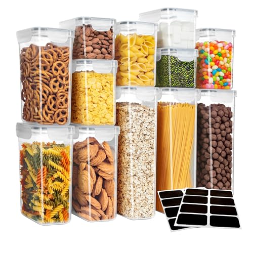12 Pack Airtight Food Storage Container Set for Pantry Organization (12 Count)