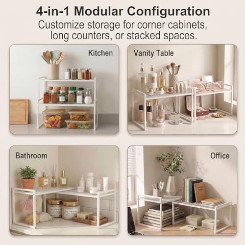 Stackable Kitchen Cabinet Organizer Shelves Pantry Rack Set of 2 (2 Count)