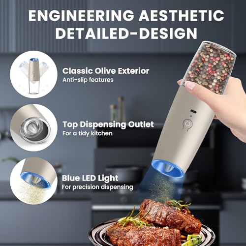 Rechargeable Electric Salt And Pepper Grinder Set (2 Count)