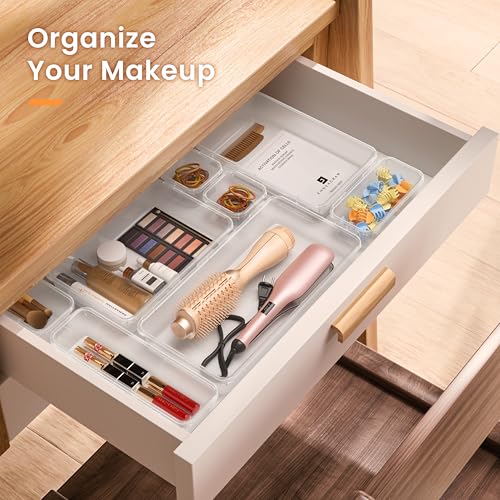 Military Grade Drawer Organizer for Vanity Bathroom Makeup Desk (28 Count)