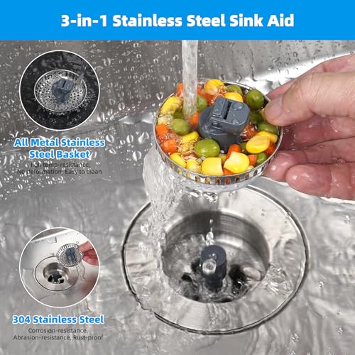 3 in 1 Kitchen Sink Drain Strainer
