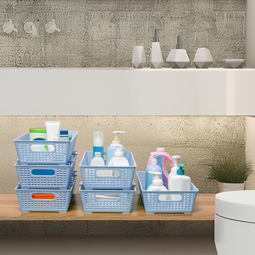 Stackable Woven Plastic Basket (6 Count)