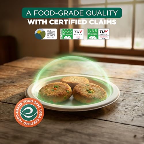 6 Inch Disposable Bagasse Paper Plates (500 Count)