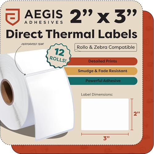 2" X 3" Direct Thermal Labels (12 Count)