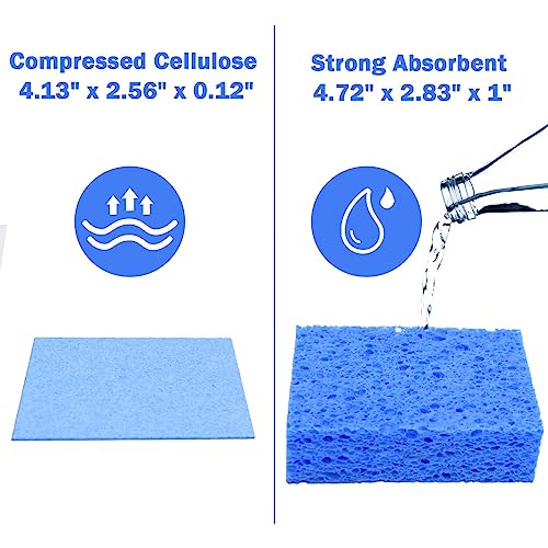 48 Pack Sponges Kitchen Natural Compressed Cellulose Sponges Durable Dish Sponge for Cleaning & DIY Reusable (48 Count)