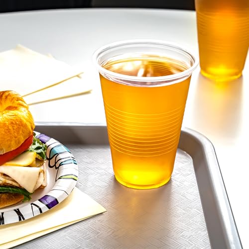 Disposable Clear Plastic Cups for Cold Drinks (50 Count)