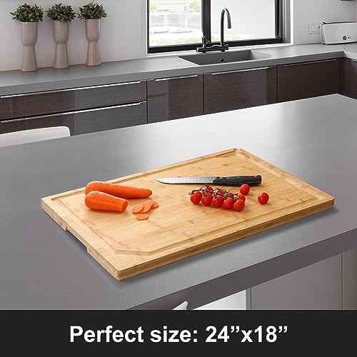 24 x 18 Extra Large Bamboo Serving Boards for Kitchen