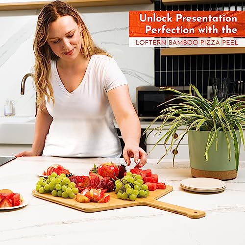 Wooden Pizza Peel 16 Inch Board with Engraved Sizes