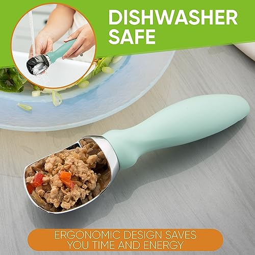 Heavy Duty Metal Ice Cream Scoop with Soft Grip Handle