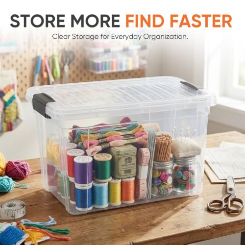 8.7 Quart Clear Plastic Storage Boxes with Lids (2 Count)