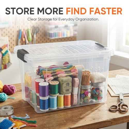 8.7 Quart Clear Plastic Storage Boxes with Lids (6 Count)