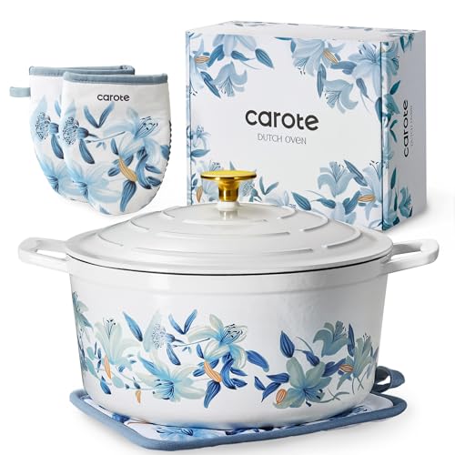 7QT Enameled Cast Iron Dutch Oven Pot with Lid