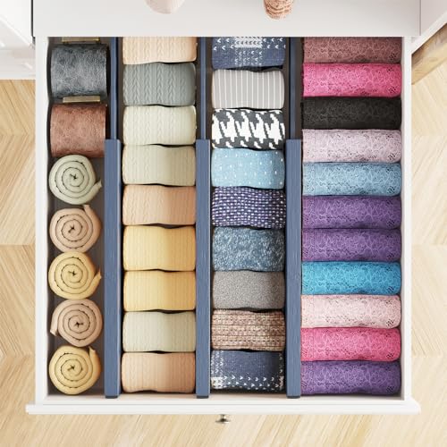 Bamboo Dresser Drawer Dividers 6 Pack (6 Count)