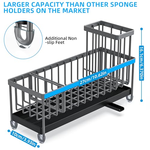 Extra Large Sponge Holder for Kitchen Sink Organizer Caddy