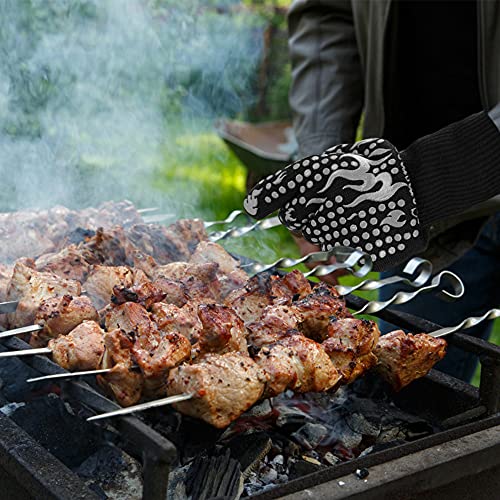 BBQ Gloves 1472 Degree F Heat Resistant Grilling Gloves Silicone Non (2 Count)