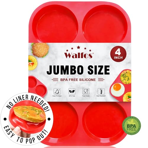 Silicone Muffin Top Pans for Baking 4inch Jumbo Size