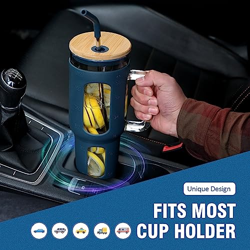 Glass Tumbler with Lid and Straw