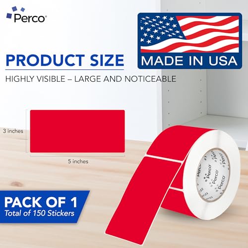 Red 3x5 Inch Perforated Sticker Labels