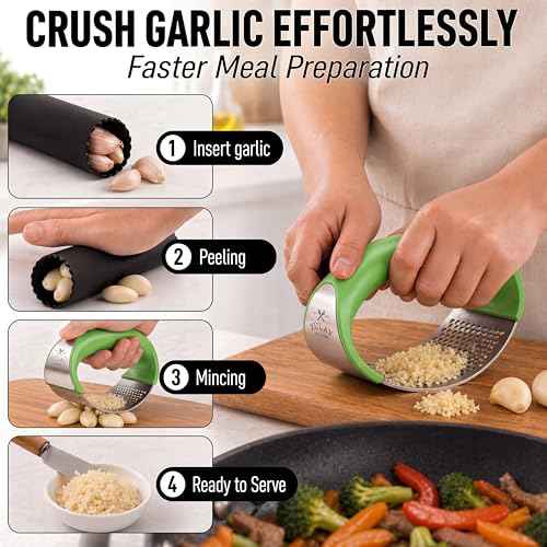 Stainless Steel Garlic Press Rocker Set