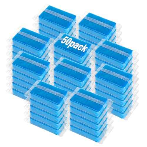 50 Pcs Individually Wrapped Sponges for Airbnb Apartment Blue (50 Count)