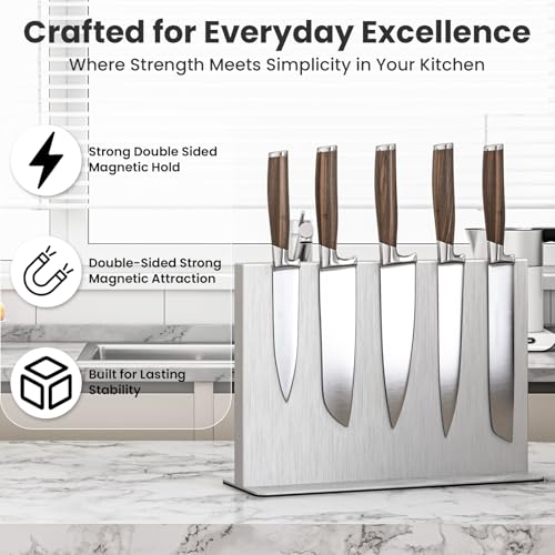 Stainless Steel Magnetic Knife Holder (14 Count)