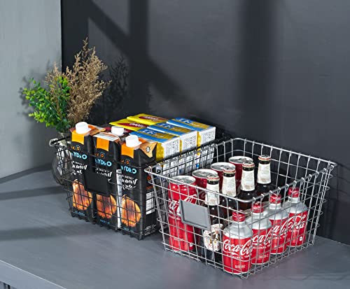 4 Pack【Extra Large】 Wire Handmade Storage Basket for Organizing Household Goods