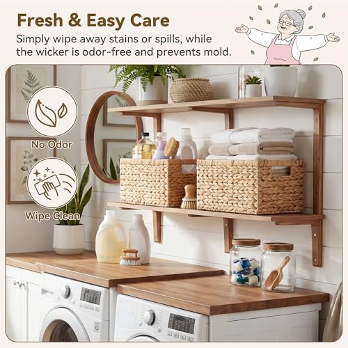 Wicker Storage Baskets for Shelves (2 Count)