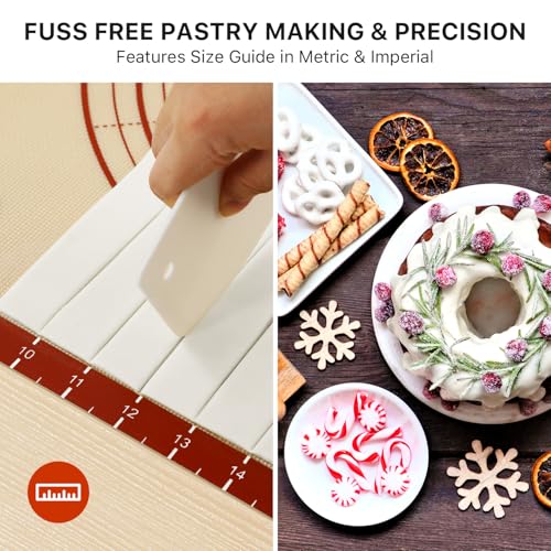 26"x16" Extra Thick Silicone Baking Mat for Pastry and Bread