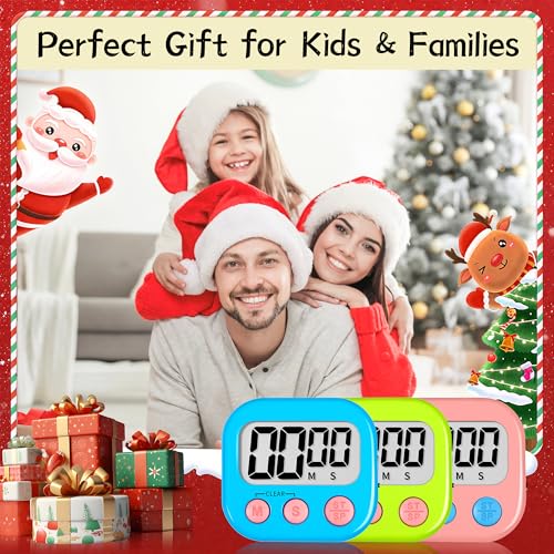 Digital Kitchen Classroom Timers for Kids Cooking 6pcs Blu Grn Pk (6 Count)