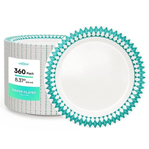8.37 inch Disposable Paper Plates (360 Count)